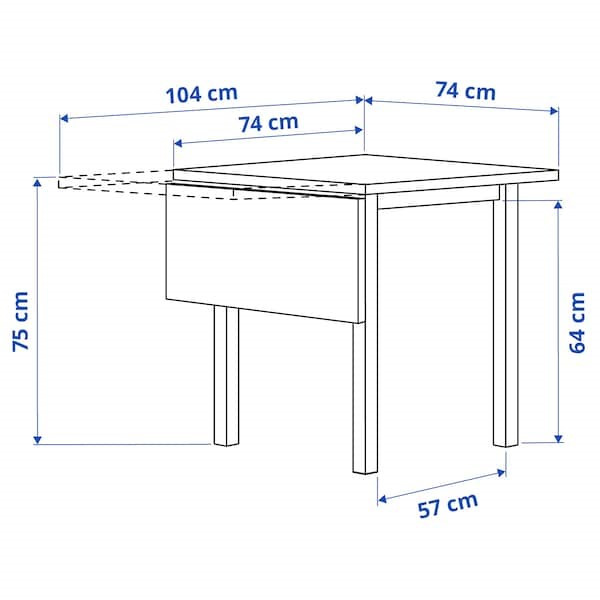 Стол с откидной полой НОРДВИКЕН черный 74/104x74 см ИКЕА, IKEA - фото 3 - id-p66474309