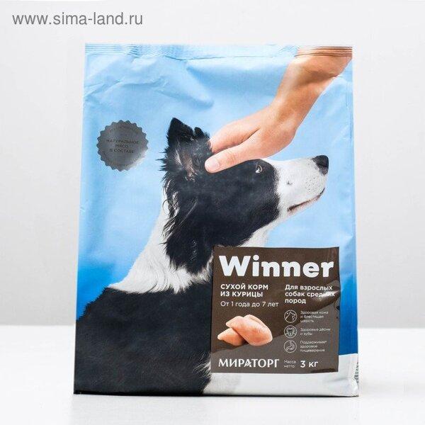 Winner Сухой корм для собак средних пород, курица, 3 кг