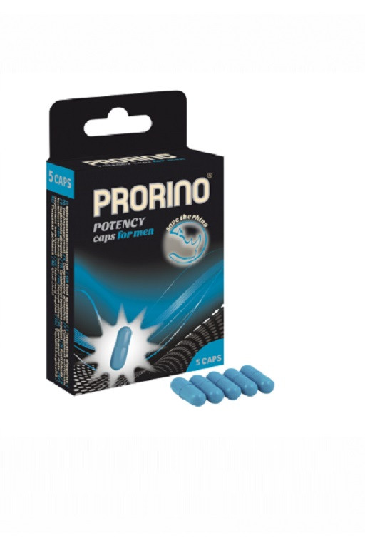Возбуждающие капсулы Ero black line PRORINO Potency Caps для мужчин 5 капсул