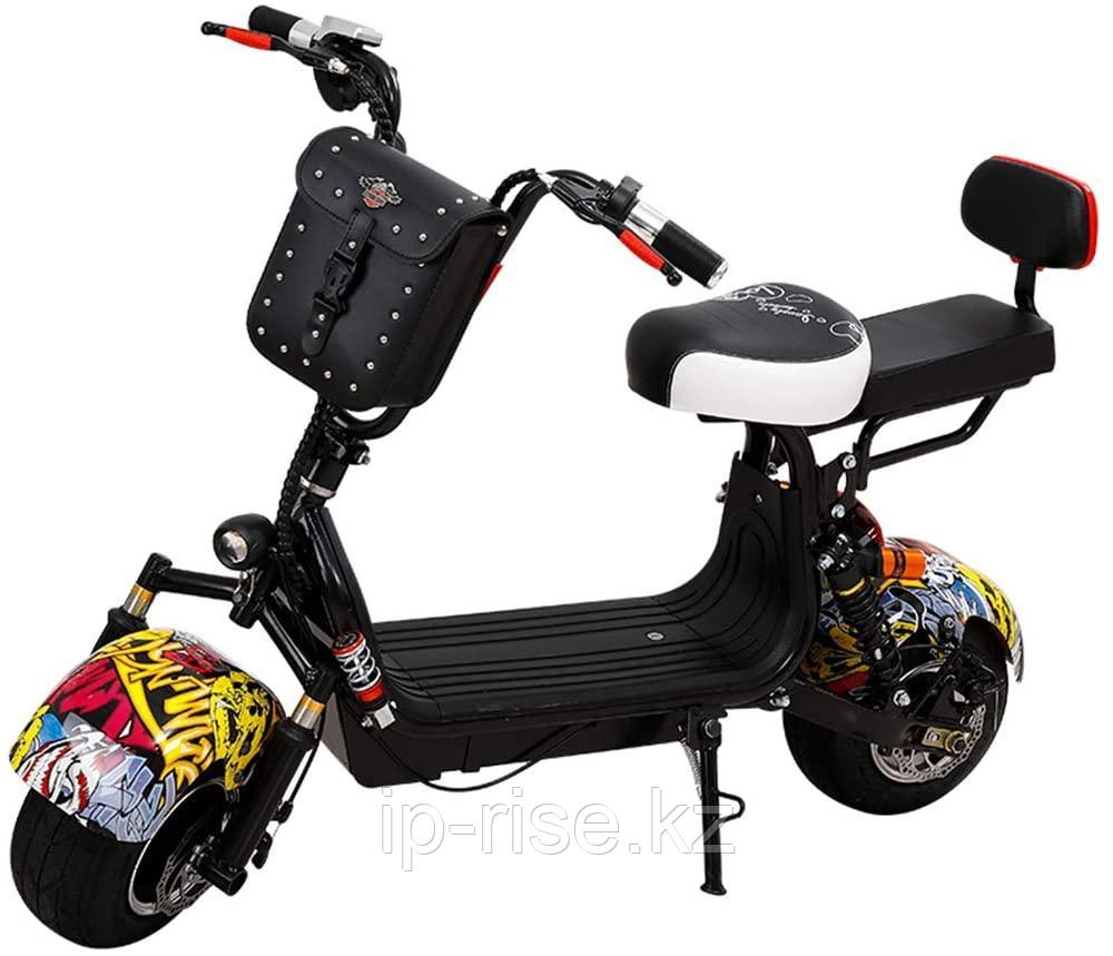 ЭЛЕКТРОБАЙК CITY COCO mini электрический самокат E Scooter с задним сиденьем - фото 2 - id-p91802593