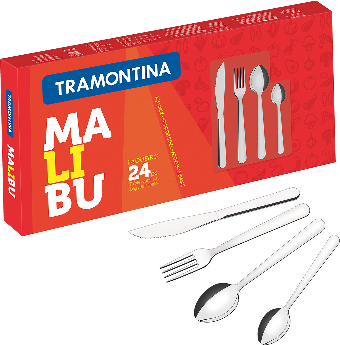 Набор столовый 4 пр. 24шт. Malibu Tramontina, фото 1