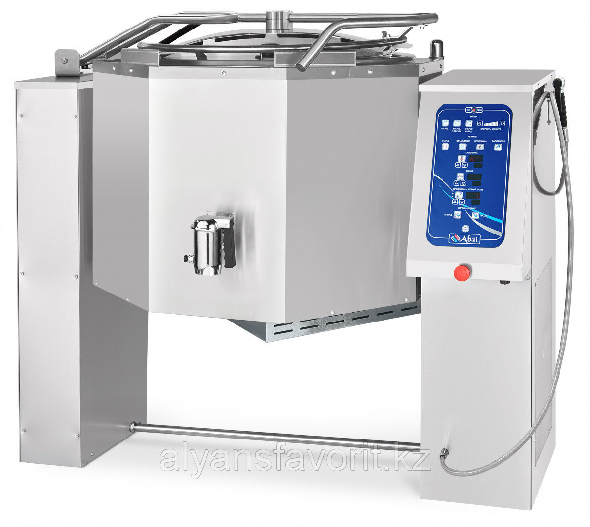 Котел пищеварочный КПЭМ-200-ОМ2 со сливным краном с миксером