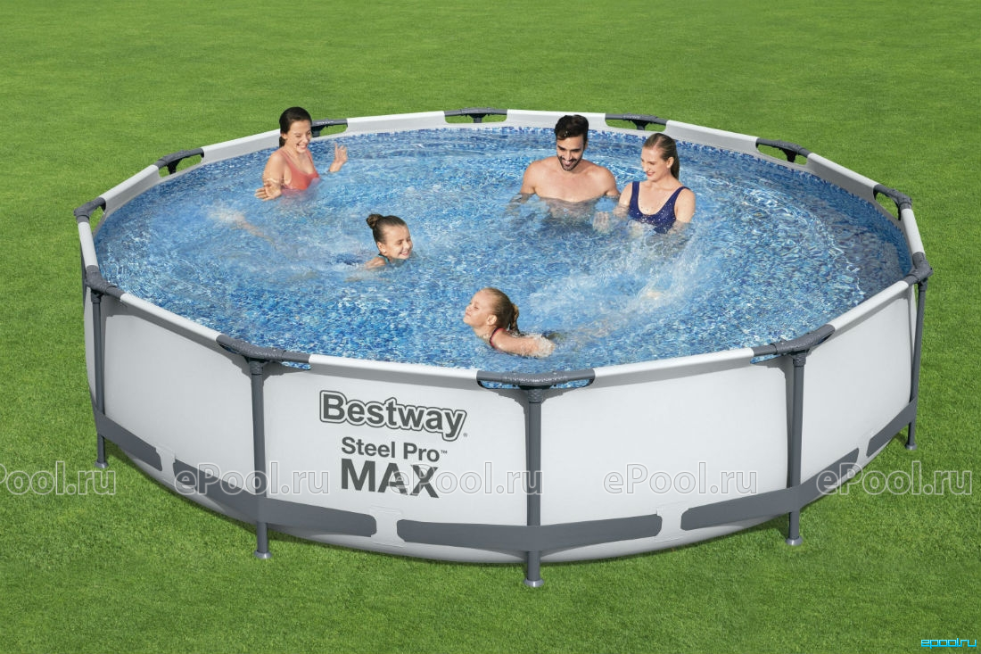 Семейный Бассейн каркасный детский BESTWAY 366х76 см с фильтр-насосом / KASPI RED
