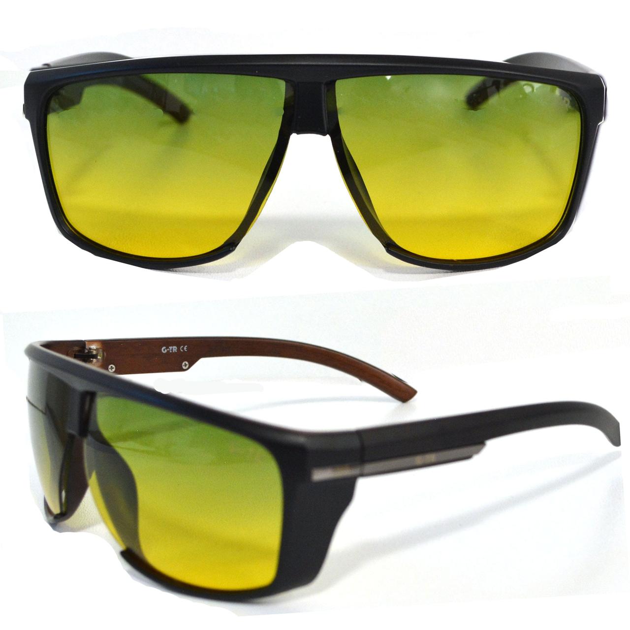 Солнцезащитные поляризационные очки ПОЛАРОИД для водителей черные оправы зеленые стекла G TR PX 9801 A, фото 1