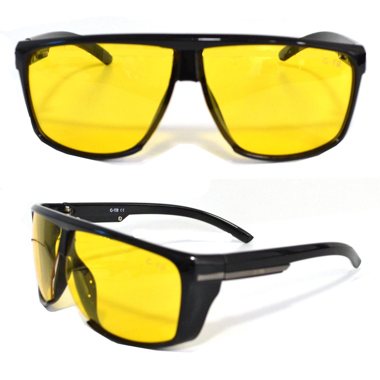 Солнцезащитные поляризационные очки ПОЛАРОИД для водителей черные оправы желтые стекла G TR PX 9801 A - фото 1 - id-p91817154