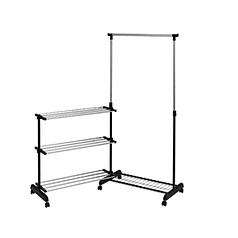 Вешалка для одежды гардеробная с полкой для обуви GC 5052 (черный цвет) лофт