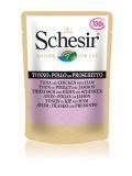 Schesir 100г Тунец и Курица с Ветчиной ПАУЧИ для кошек