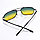 Солнцезащитные поляризационные очки ПОЛАРОИД UV400 тонкая сдвоенная оправа желто зеленые стекла АВТО PX16117, фото 9