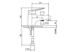 Смеситель Teorema DECK MOUNTED на борт ванны 9C79011-060 (вставляется душевой шланг), хром