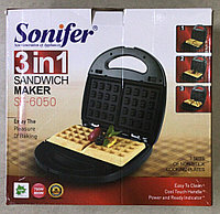 Многофункциональный набор 3 в 1 вафельница сендвичница бутербродница гриль Sonifer SF-6050