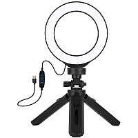 Кольцевая USB LED лампа Puluz PKT3058B 4.7" + штатив 12 см PKT3058B Кольцевая USB LED лампа Puluz PKT3058B 4.7" + штатив 12 см