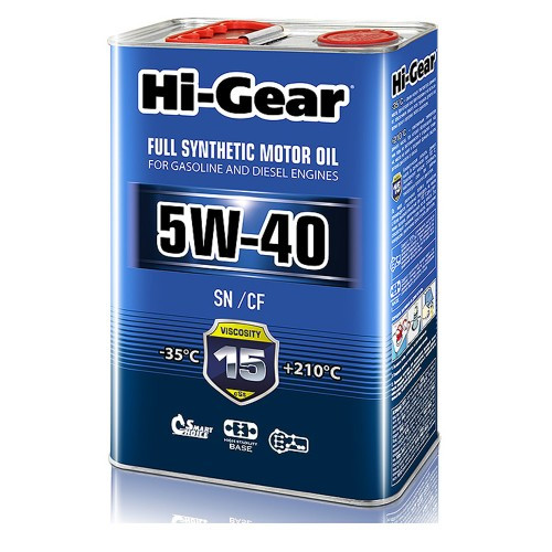 Қозғалтқыш майы HI-GEAR SAE 5W-40 API SN/CF 4л - фото 1 - id-p91848351