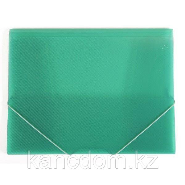 Папка пластиковая на резинке Hatber А4 400мкм полупрозрачная - Line Зеленая