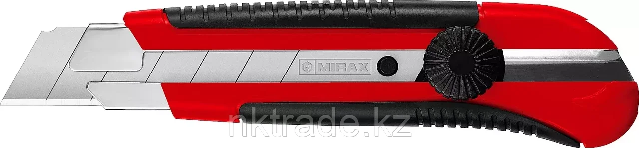 Нож с винтовым фиксатором, сегмент. лезвия 25 мм, MIRAX 09129