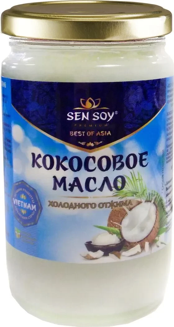 Масло кокосовое "Сэн Сой" холодного отжима, 200 мл