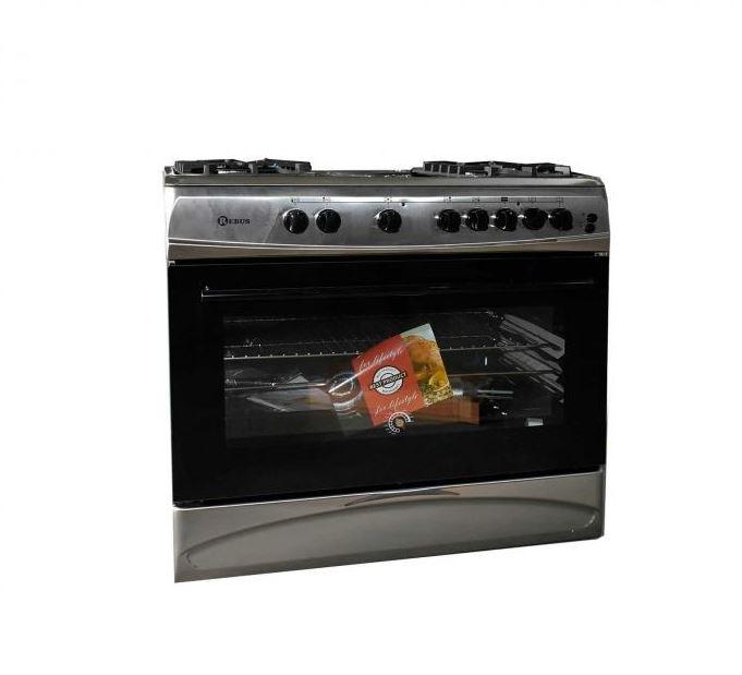 Кухонная плита REBUS C63K41E/01 (60x90) ( 4+1 эл духовка) стальной 9009 - фото 1 - id-p91856812