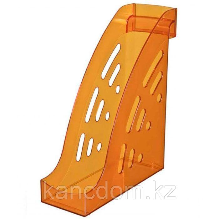 Лоток пластиковый вертикальный А4 Hatber тонированный - оранжевый