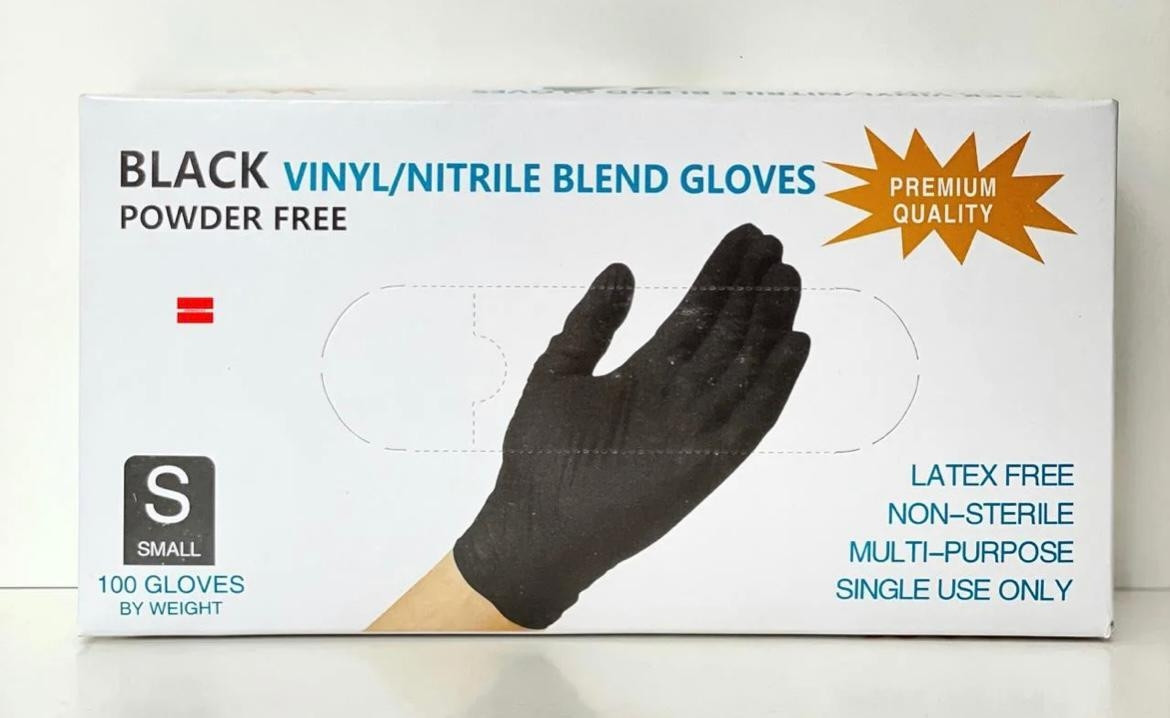 BLEND GLOVES перчатки гибридные. Винило-нитрил, черные