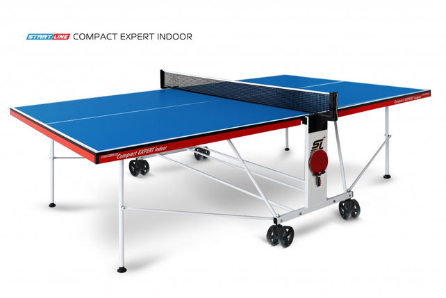 Стол теннисный Start line Compact EXPERT indoor BLUE с сеткой, фото 1