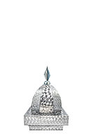 Купол на мазар "ШАХ". Чешуя с декоративным пером серебро. На колонну 25,5 х 25,5 см.