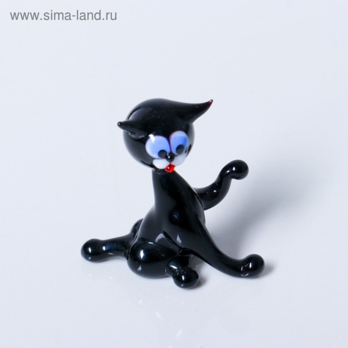 Сувенир из стекла "Кошка с поднятой лапкой" МИКС