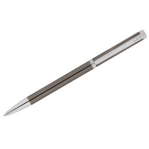 Ручка шариковая Delucci "Stella", синяя, 1,0мм, корпус оружейный металл/серебро, кристал, подар.уп.