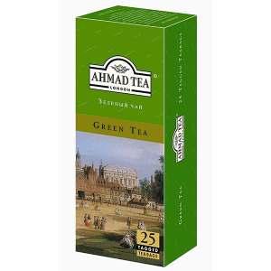 Чай Ahmad Tea, Зеленый чай, пакетики с ярлычками 25*2г.