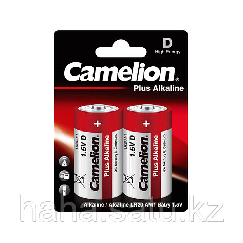 Батарейка CAMELION Plus Alkaline LR20-BP2 2 шт. в блистере, фото 2