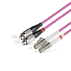 Патч Корд Оптоволоконный FC/UPC-LC/UPC MM OM4 50/125 Duplex 3.0мм 1 м, фото 2