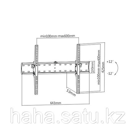Кронштейн Brateck KL21G-46T для ТВ и мониторов, 37"-70", фото 2