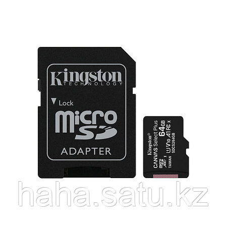 Карта памяти Kingston SDCS2/64GB Class 10 64GB, с адаптером, фото 2