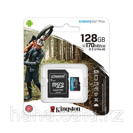 Карта памяти Kingston SDCG3/128GB A2 U3 V30 128GB + адаптер, фото 2