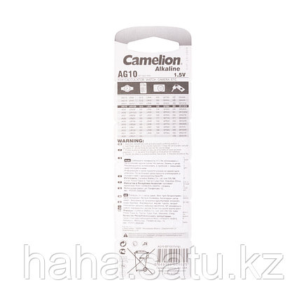 Батарейка CAMELION Alkaline AG10-BP10(0%Hg) 10 шт. в блистере, фото 2