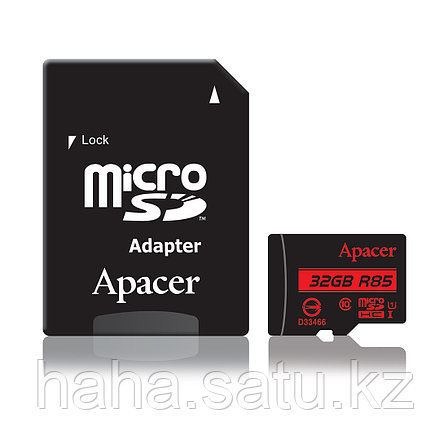 Карта памяти Apacer AP32GMCSH10U5-R 32GB + адаптер, фото 2