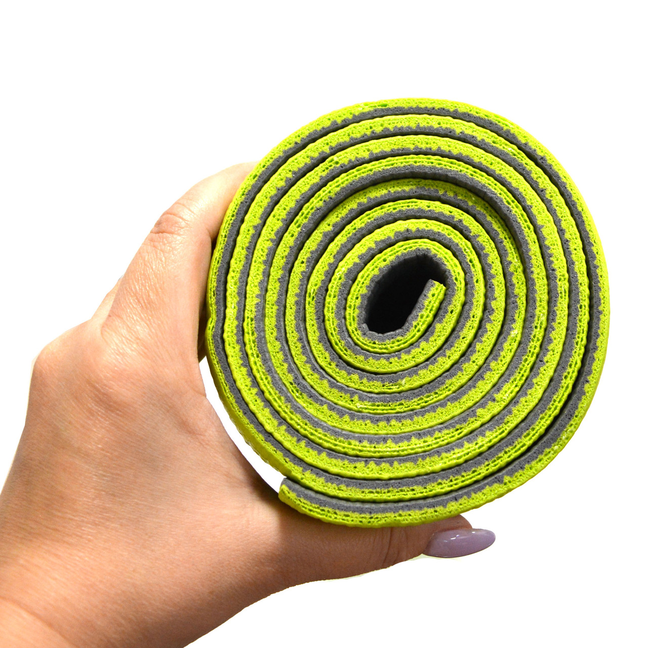 Коврик для йоги и фитнеса (йогамат) 5 мм двухсторонний зеленый - фото 10 - id-p47751666