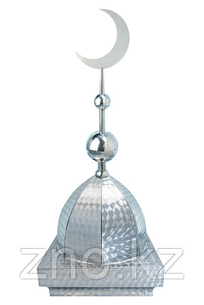 Купол на мазар "ШАХ". Чешуя с плоским полумесяцем d-230 серебро с 2-мя шарами. 39,5 х 39,5 см., фото 2
