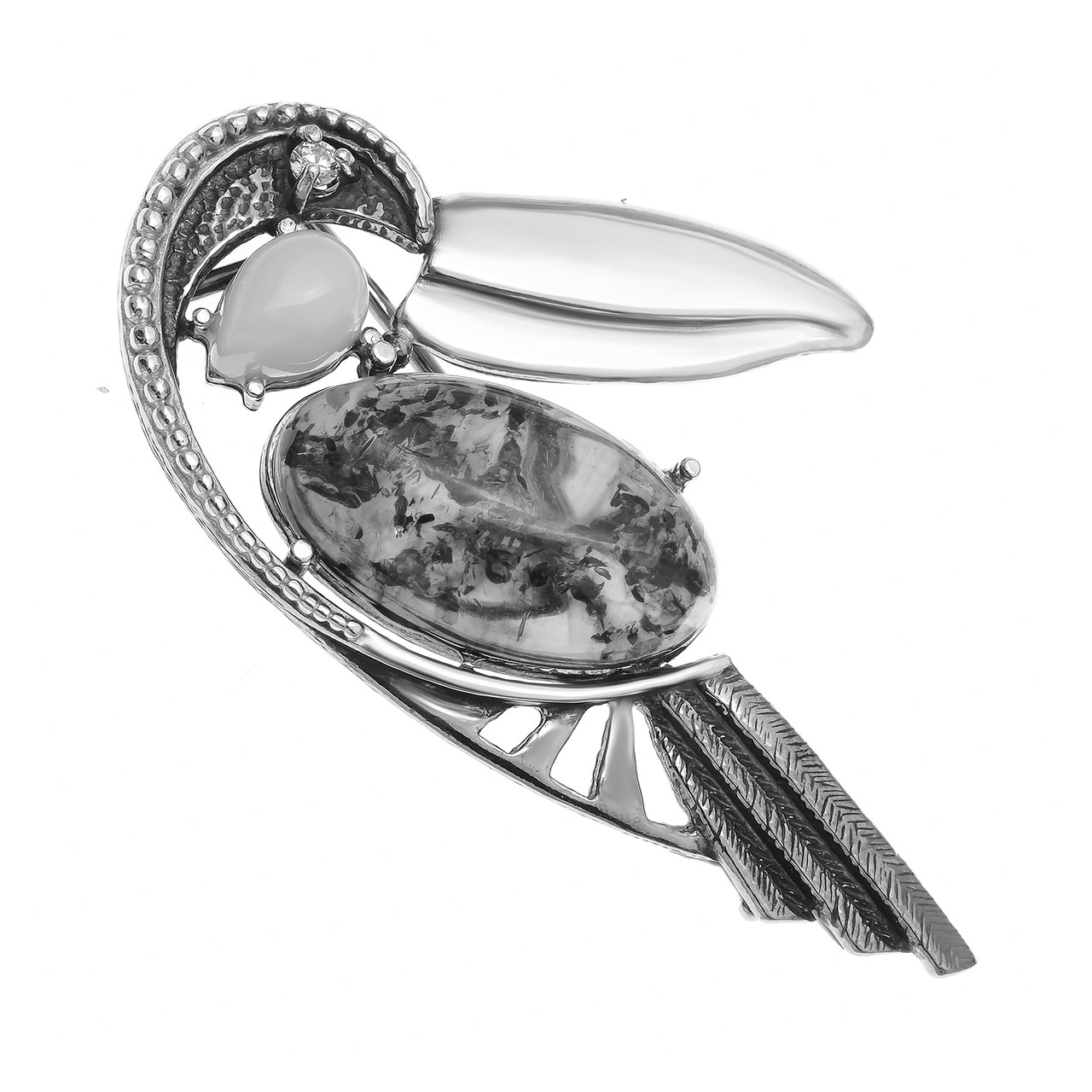 Брошь Amulet , янтарь, фауна 4.042