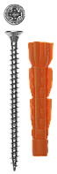 Дюбель универсальный полипропиленовый, без бортика, в комплекте с оцинкованным шурупом, 10 х 61 мм, 4 шт, ЗУБР