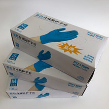 Перчатки одноразовые нитрило-виниловые Wally Plastic, синие, 50 пар, размер S, фото 3
