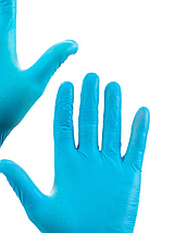 Перчатки одноразовые нитрило-виниловые Wally Plastic, синие, 50 пар, размер S, фото 2