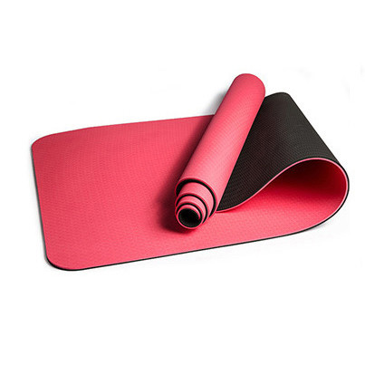 Коврик для йоги и фитнеса (йогамат) двухслойный 6 мм красно черный - фото 8 - id-p91880154