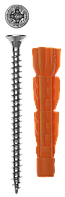 Дюбель универсальный полипропиленовый, без бортика, в комплекте с оцинкованным шурупом, 6 х 37 мм, 10 шт, ЗУБР