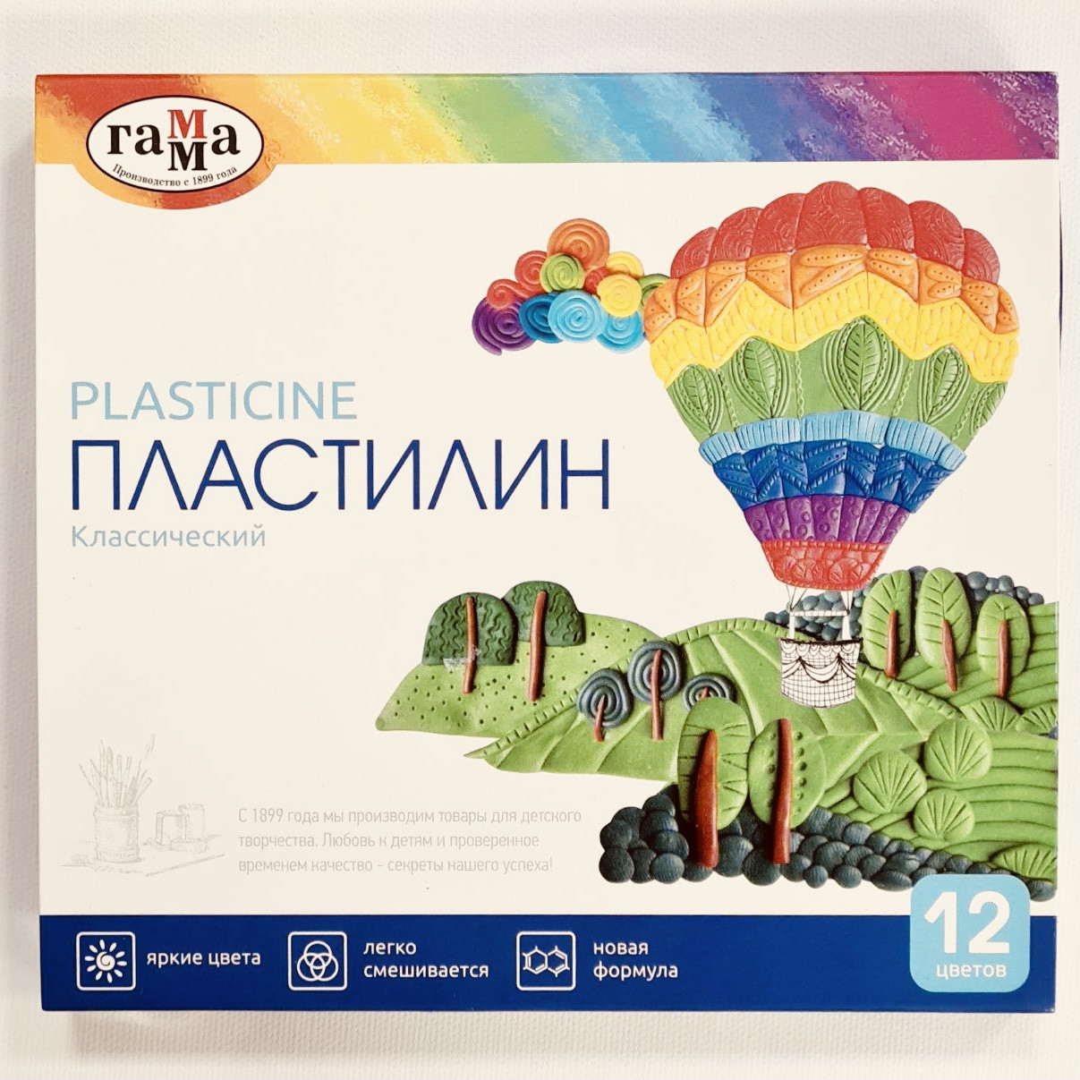 Пластилин ГАММА Классический 12 цветов
