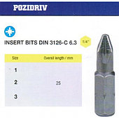Биты крестовые РZ1х 25мм S2 с насечкой DIN3126 хвостовик С1/4 PROFI в упаковке 10 шт.