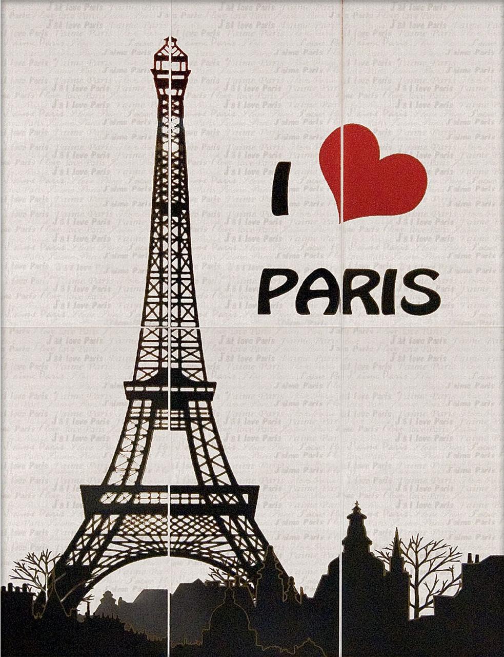 Декор-панно I Love Paris 885x1190 D6/G