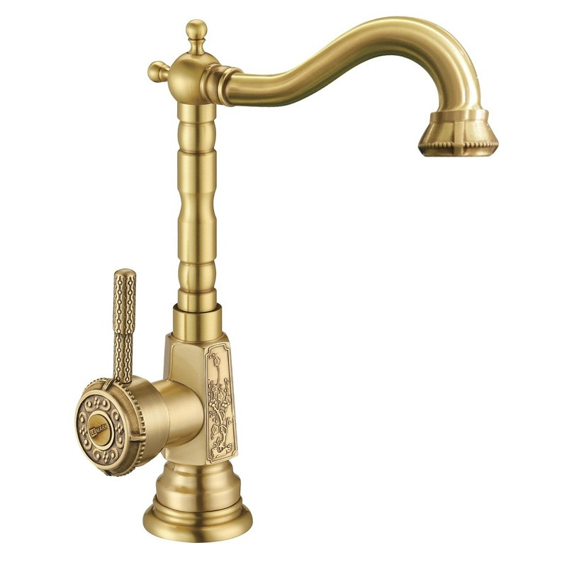 LM6605B Жасмин Смеситель для кухни с высоким поворотным изливом, бронза (к/к 10), фото 1