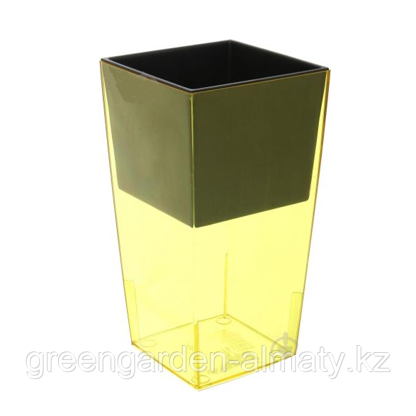 Горшок прозрачный с внутренней вставкой Urbi Square DURS125P | Prosperplast, фото 1