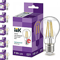 Лампа светодиодная филаментная IEK 360° 7Вт A60 шар 4000К E27 230В прозр. LLF-A60-7-230-40-E27-CL