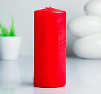 Свеча цилиндр парафиновая цвет Красный 7х17 см