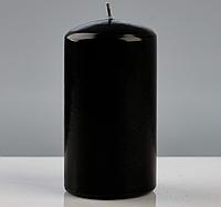 Свеча цилиндр парафиновая цвет Черный 7х13 см лакированная